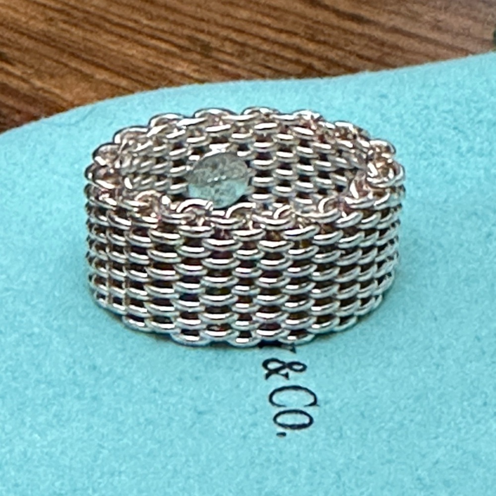 Tiffany & Co Sterling Silver Somerset Mesh Weave Ring